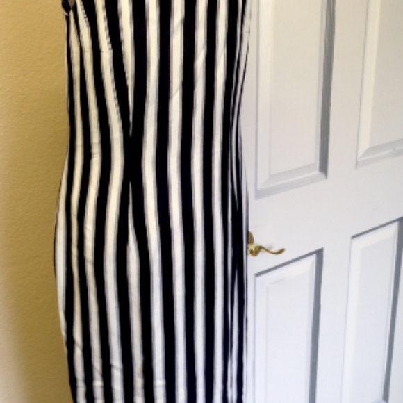 Nautical Bold Stripe Lace Back Midi Dress Size 8 - Picture 2 of 5